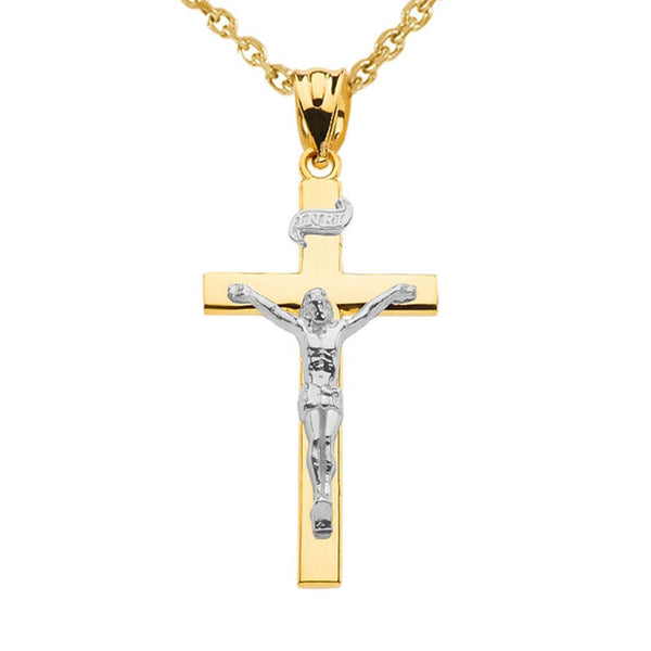 Two Tone Jesus Cross Pendant