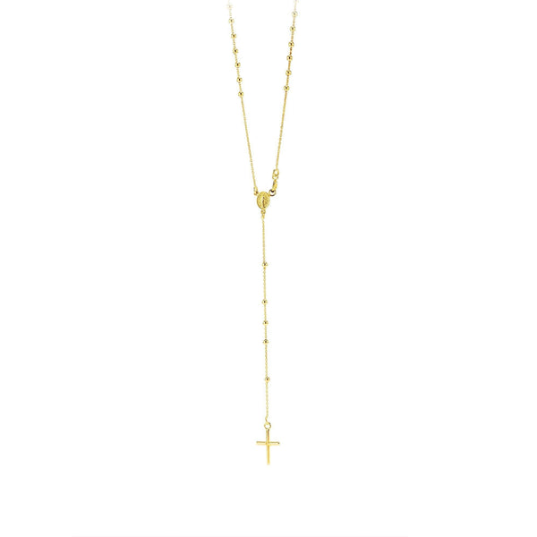 10k Yellow Gold Rosary Cross Necklace