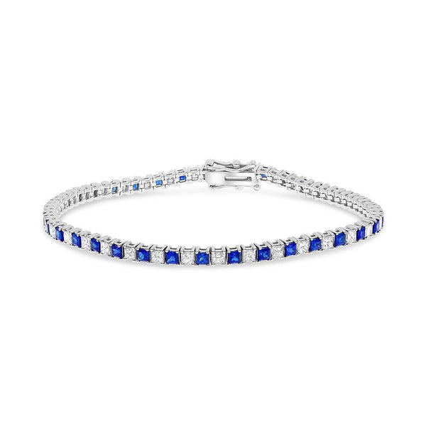 14k Blue Gemstone Tennis Bracelet