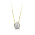 10k Yellow Gold Cubic Halo Necklace