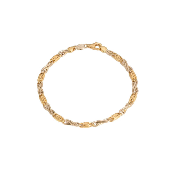 18k T-tone Gold Snail Mancini Italy Bracelet