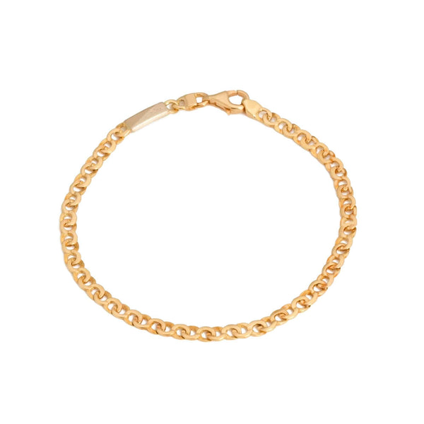 18k Yellow Gold Solid Curb Link Bracelet