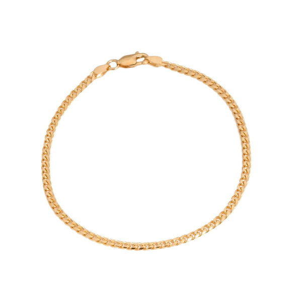 18k Yellow Gold Curb Solid Link Bracelet