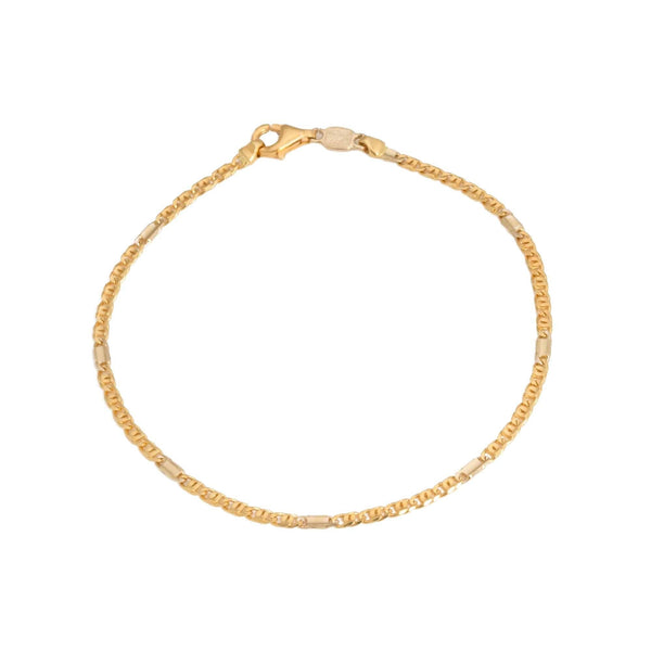 18k Yellow Gold Solid Link Bracelet