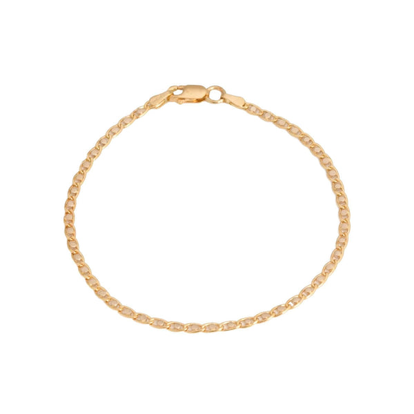 18k Yellow Gold Solid Bead Link Bracelet