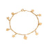 18k Yellow Gold Heart & Star Solid Drop Bracelet
