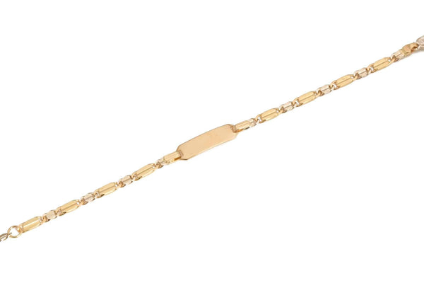 18k T-tone Fancy Id Bracelet Italy