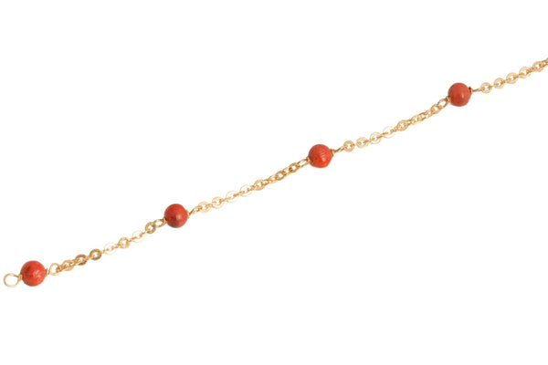 18k Yellow Gold Large Coral Bracelet Italy