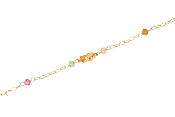 18k Yellow Gold Colorful Kids Bracelet Italy