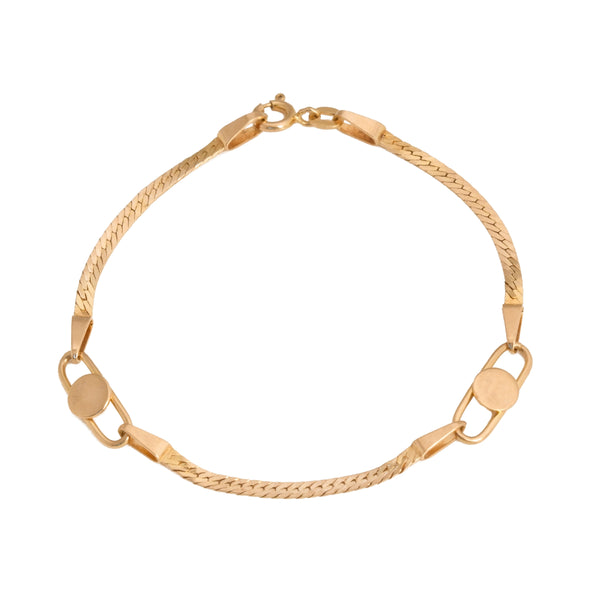 14k Yellow Gold Fancy Curb Link Bracelet