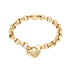 18k Yellow Gold Link Bracelet Heart Lock