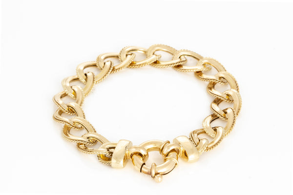 18k Yellow Gold Large Loop Designer Bracelet