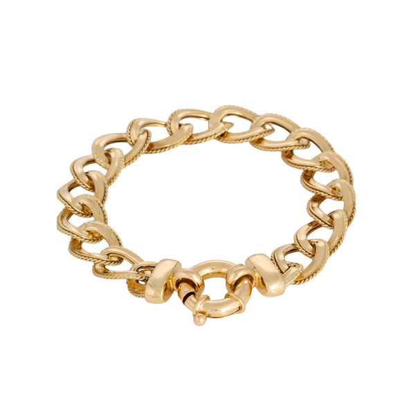 18k Yellow Gold Loop Designer Link Bracelet