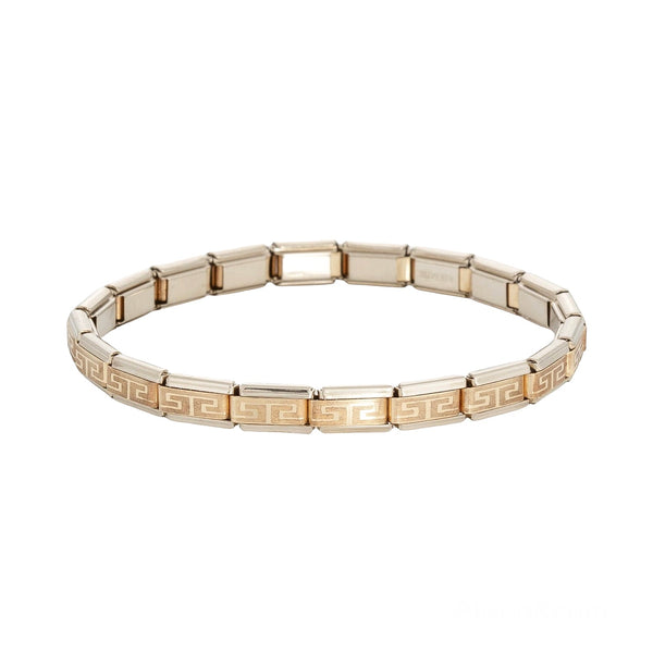 18k T-tone Gold Stretch Versace Bracelet