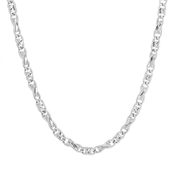 18k Solid White Gold Mancini Chain (24 4.95mm)