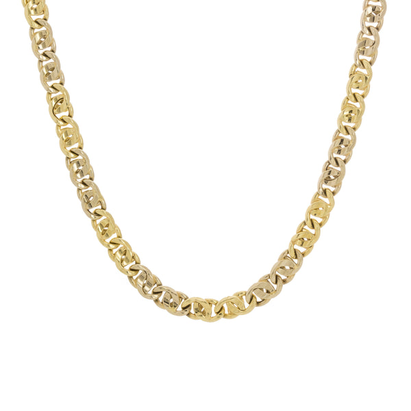 18k Solid T-tone Gold Mancini Rolo Chain (20 5.84mm)