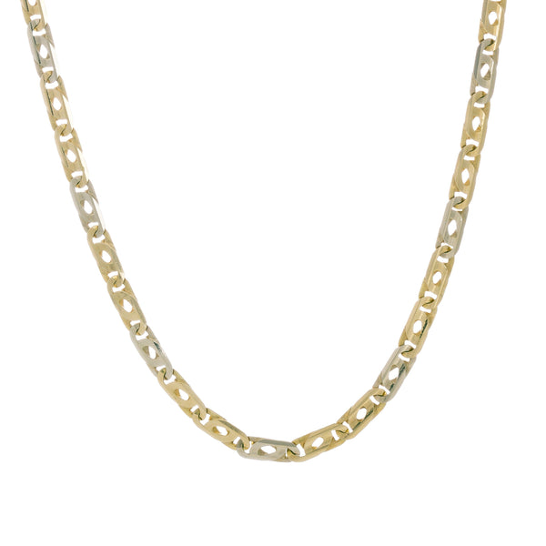 18k T-tone Solid Anchor Chain Italy