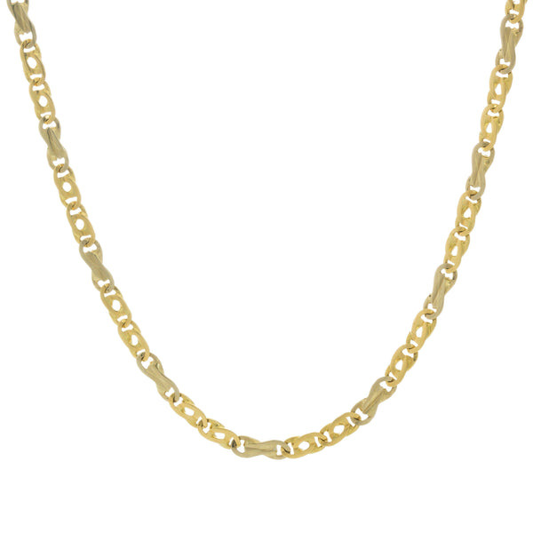 18k T-tone Solid Link Gucci Chain Italy