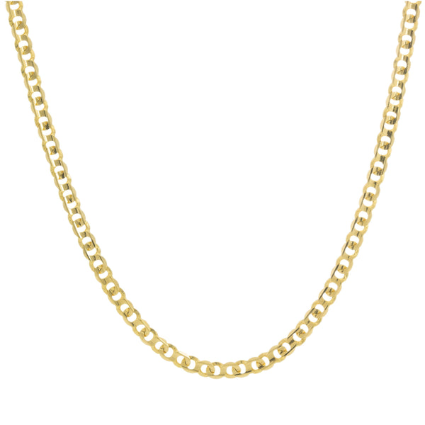 18k Yellow Gold Solid Curb Chain