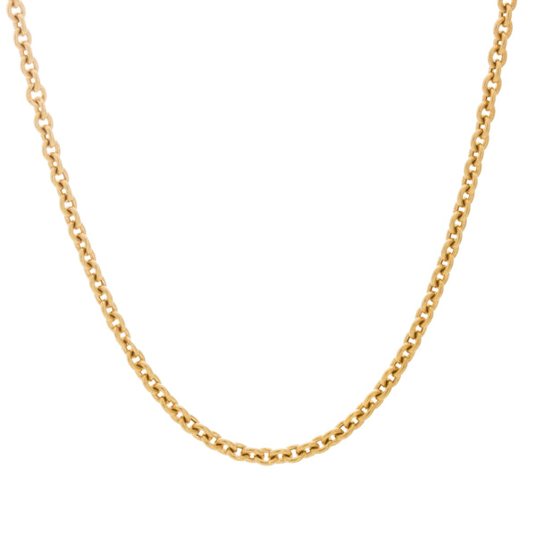 18k Yellow Gold Open Link Cable Chain