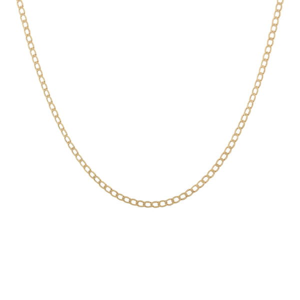 18k Yellow Gold Curb Link Italy Chain