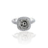 14k White Gold Round Halo Double Gallery Engagement Ring
