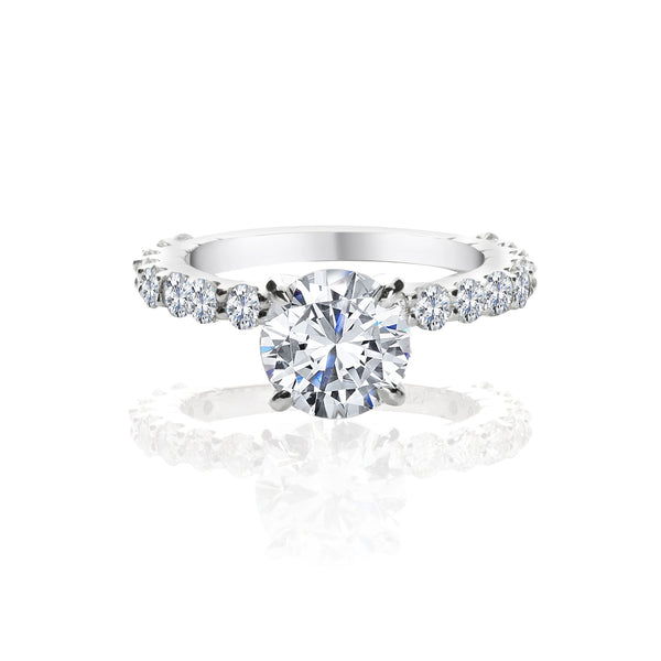 14k White Gold Round Solitaire Engagement Ring