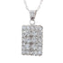 18k White Gold Rectangle Cubic Necklace