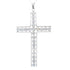 18k White Gold Cross Cubic Italian Necklace