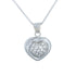 18k White Gold Raised Cubic Heart Italian Necklace