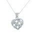 18k White Gold Basket Weave Cubic Heart Necklace