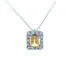 14k White Gold Rectangular Cubic & Yellow Necklace