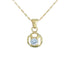 18k Yellow Gold Round Cubic Drop Necklace