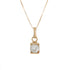 18k Yellow Gold Bezel Set Cubic Drop Italian Necklace
