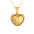 18k Yellow Gold Large Puffed Designed Heart Locket