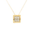 14k T-tone Square Cubic Slider Necklace