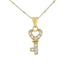 18k T-tone Cubic Key Pendant Italian Necklace
