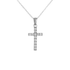 14k White Gold (0.12 Ct. Tw.) Diamond Cross Necklace