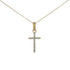 14k Yellow Gold (0.10 Ct. Tw.) Diamond Cross Necklace