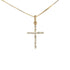 14k Yellow Gold (0.10 Ct. Tw.) Simple Diamond Cross Necklace
