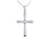 18k White Gold (0.08 Ct. Tw.) Diamond Cross Necklace