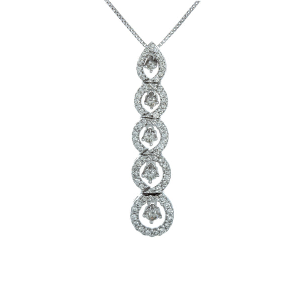 14k White Gold (0.75 Ct. Tw.) Five Tier Diamond Necklace