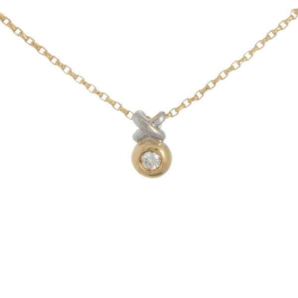 18k Yellow Gold (0.20 Ct. Tw.) Love Knot Necklace