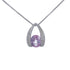 14k White Gold Abstract Oval Pink Sapphire Necklace