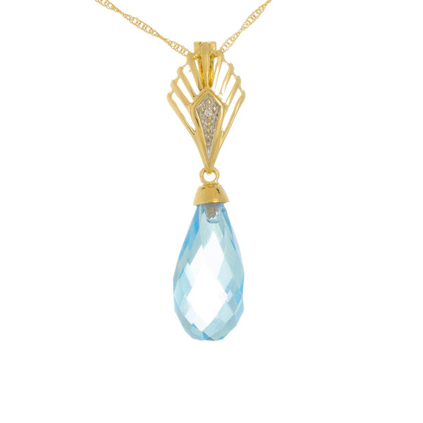 18k Yellow Gold Aqua Drop Necklace