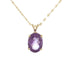 14k Yellow Gold Large Oval Amethyst Necklace