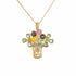 14k Yellow Gold Bouquet of Colored Necklace