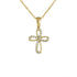 18k Yellow Gold Cubic Swirl Cross Necklace