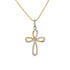 18k T-tone Swirl Cubic Cross Italy Necklace