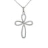 18k White Gold Swirl Cubic Cross Italian Necklace